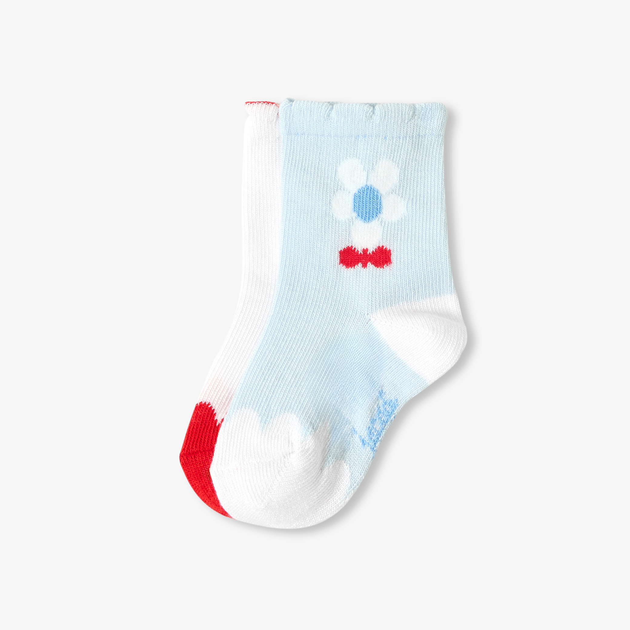 Jacadi - Twee paar sokken baby meisje - blauw/rood - Het perfecte geboortegeschenk