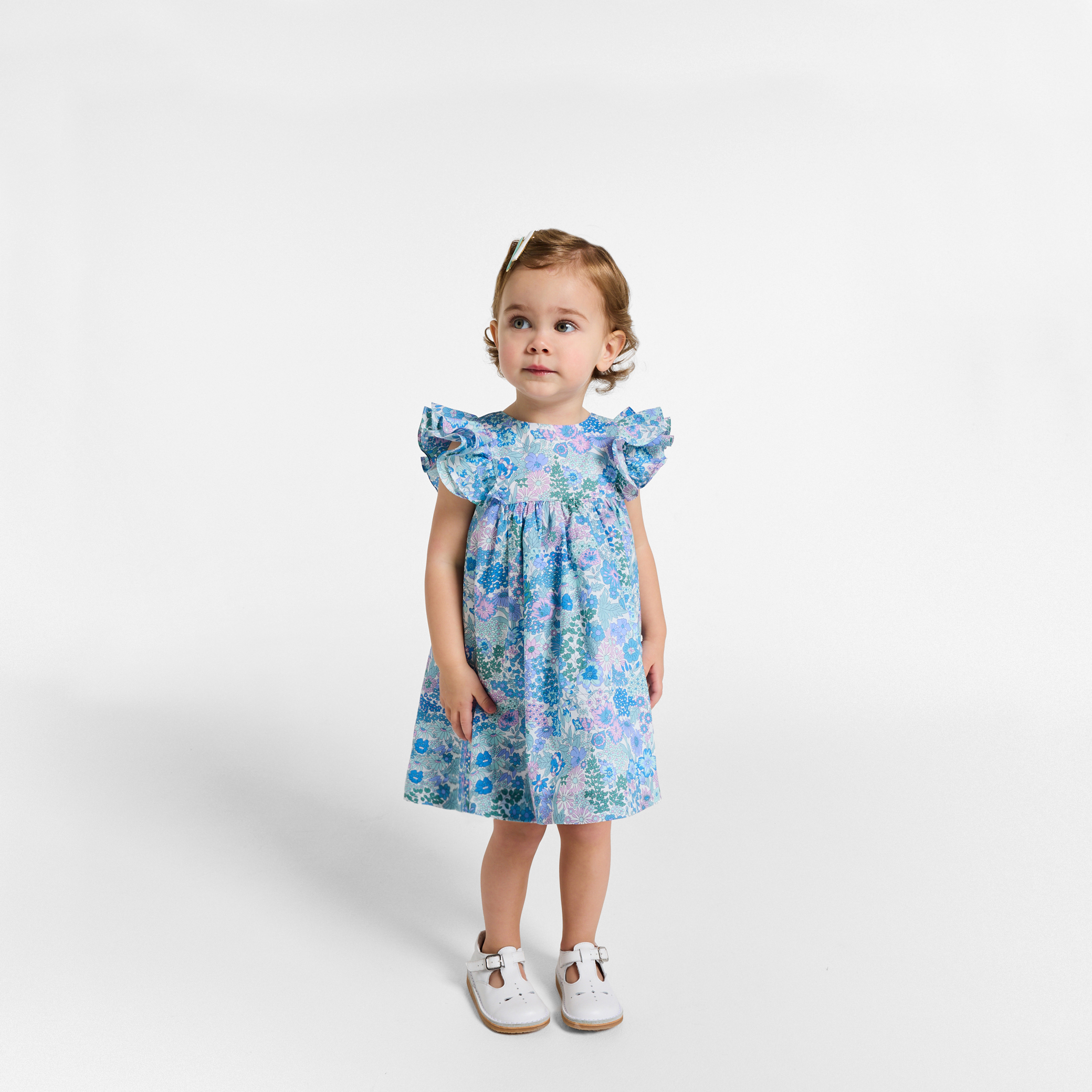 Jacadi - Jurkje van Liberty Fabrics-stof baby meisje - blauw/meerdere kleuren
