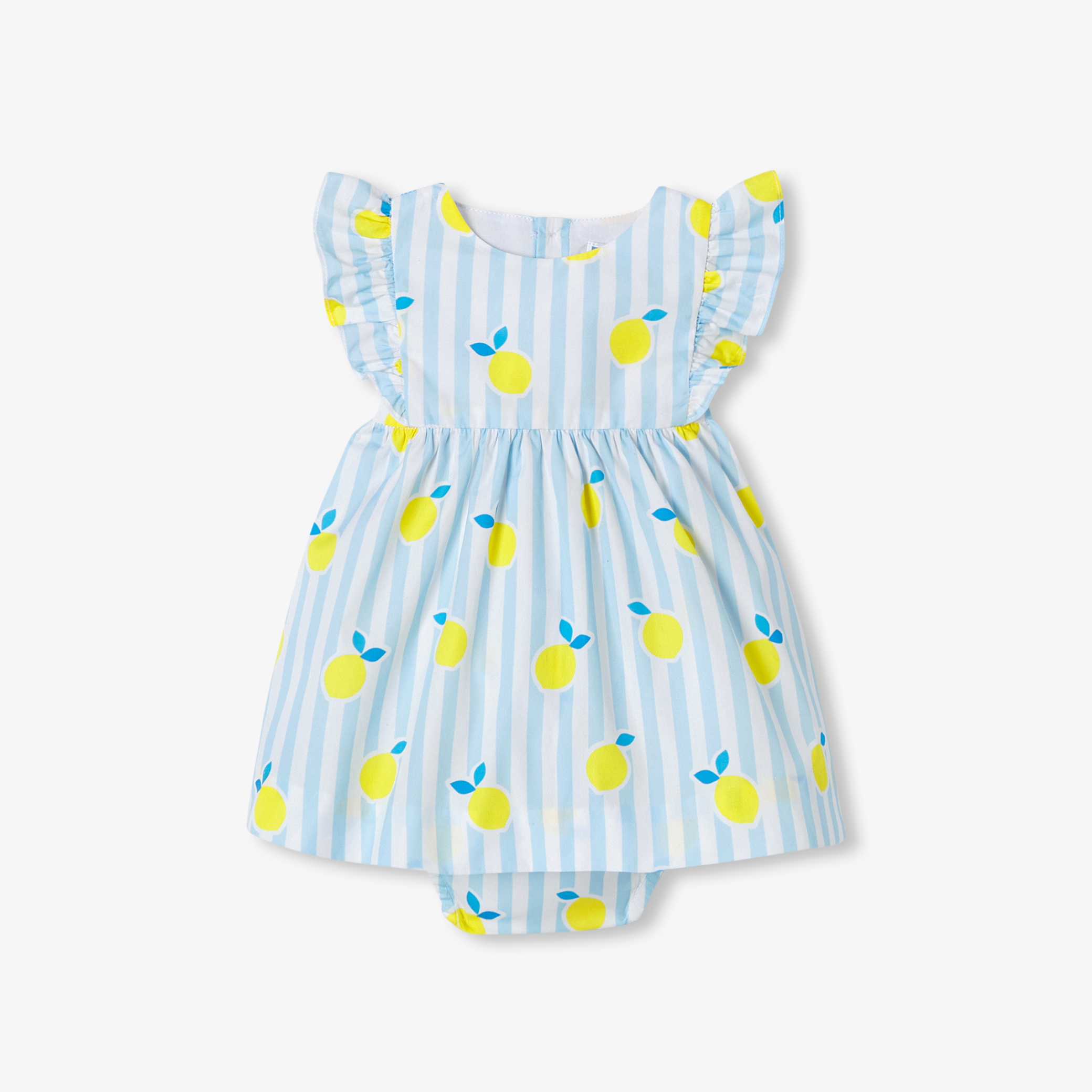 Jacadi - Jurkje van poplin katoen baby meisje - wit/meerdere kleuren - Het perfecte geboortegeschenk