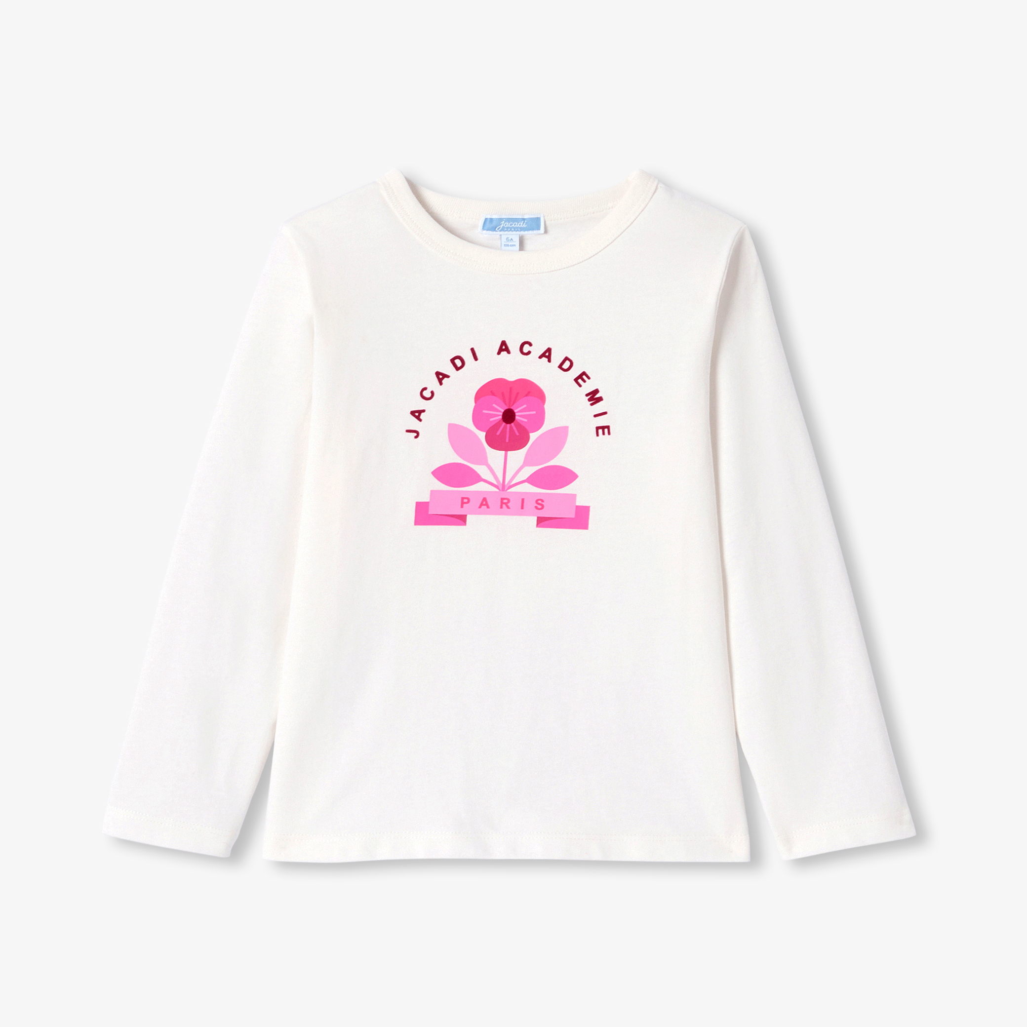 Jacadi - Meisjes-T-shirt met lange mouwen - jacadi zacht wit