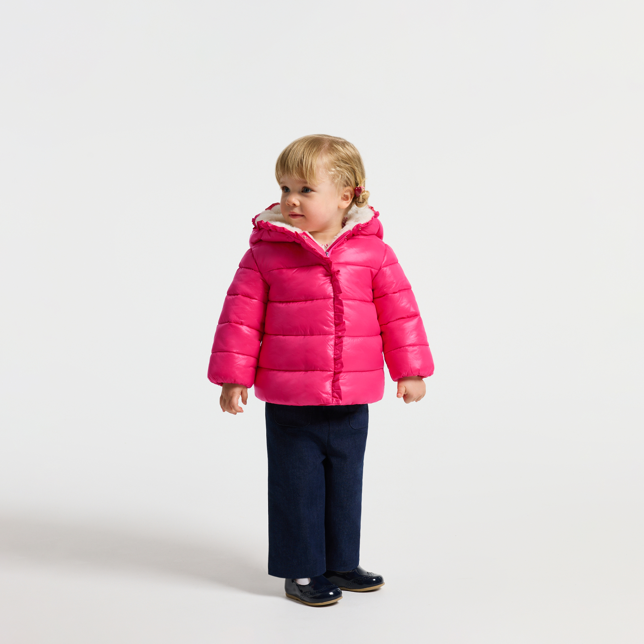 Jacadi - Gesatineerd donsjasje voor babymeisjes - cerise clair