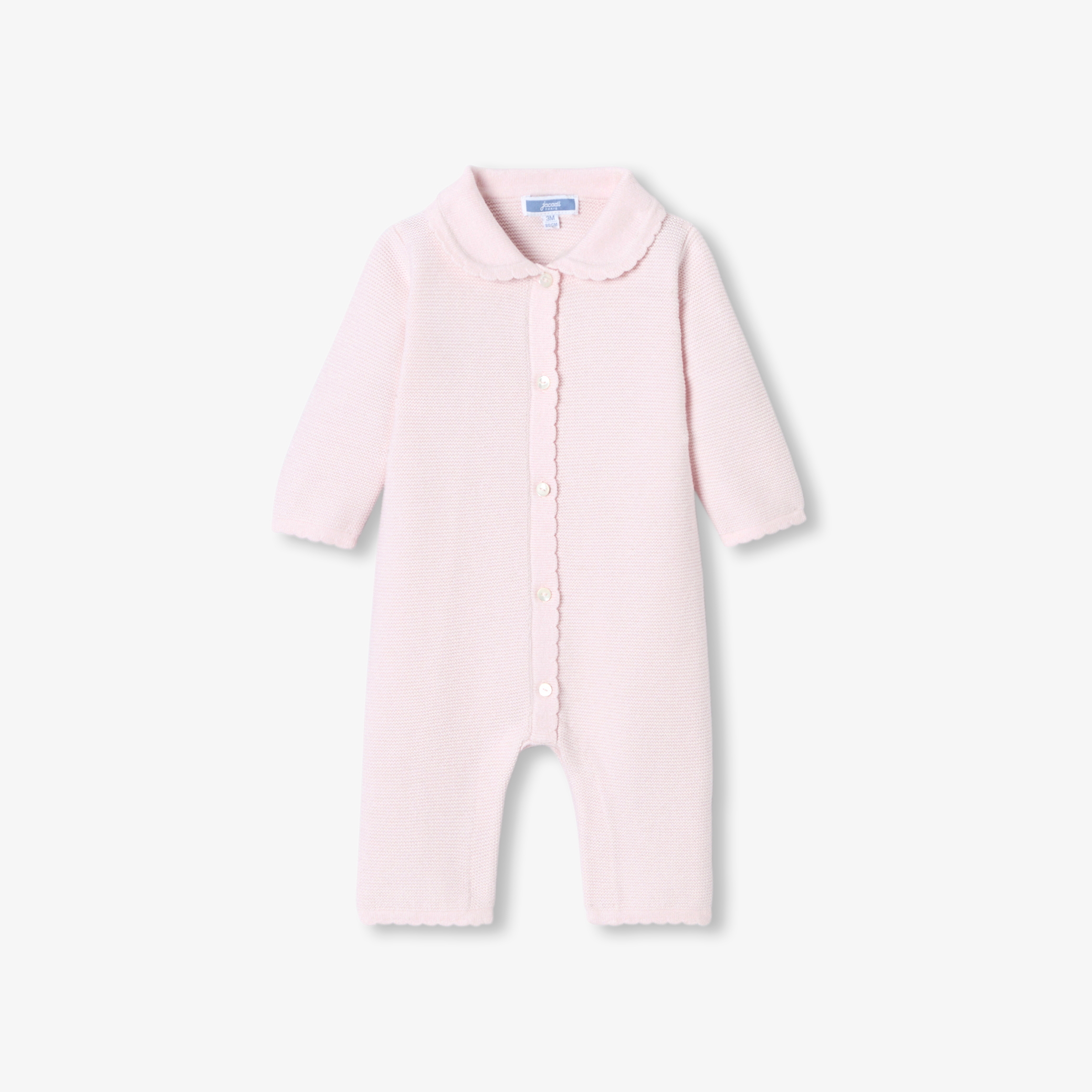 Jacadi - Gebreid lang boxpakje in ribbelsteek babymeisje - jacadi vaalroze - Het perfecte geboortegeschenk