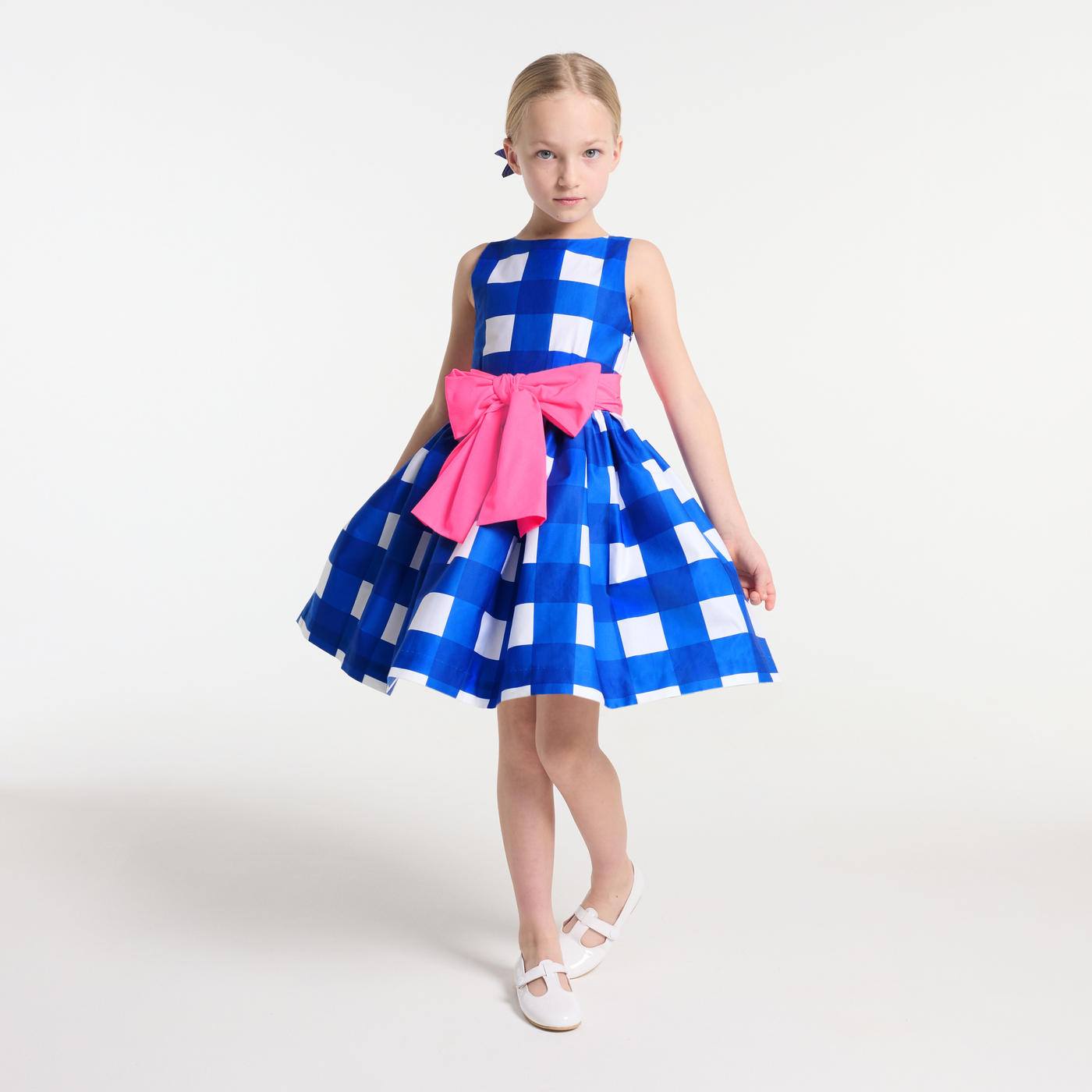Robe cérémonie enfant fille Blanc/bleu Jacadi Paris