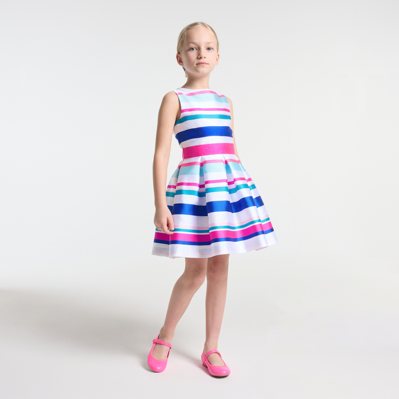 Satijnen Jurk Feestjurk Peuter Satijnen Jurk Kind Meisje Wit